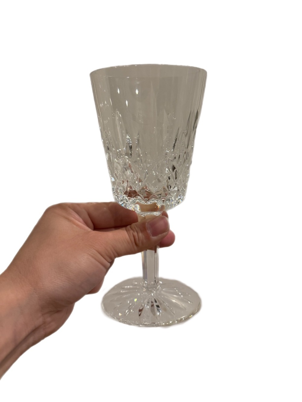 Set of 2 Waterford Crystal Cut Clear Drinking Glasses Wine Goblet